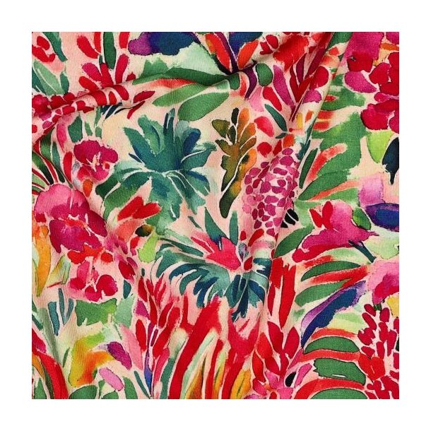Viscose jersey Digital Flowers, Pink
