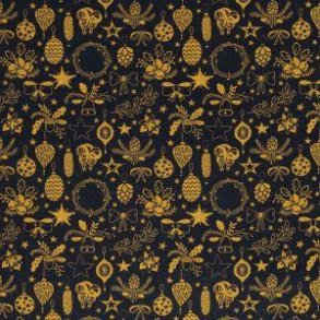 Bomuld jul, sort/guld