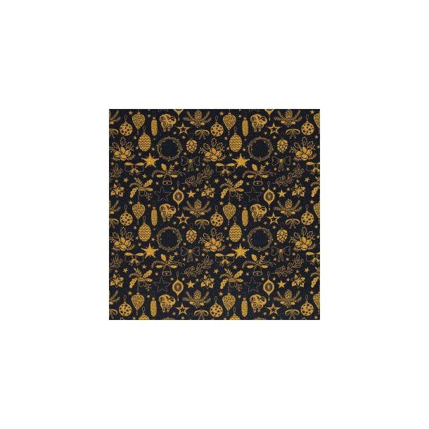 Bomuld jul, sort/guld