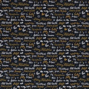 Bomuld jul, sort/guld