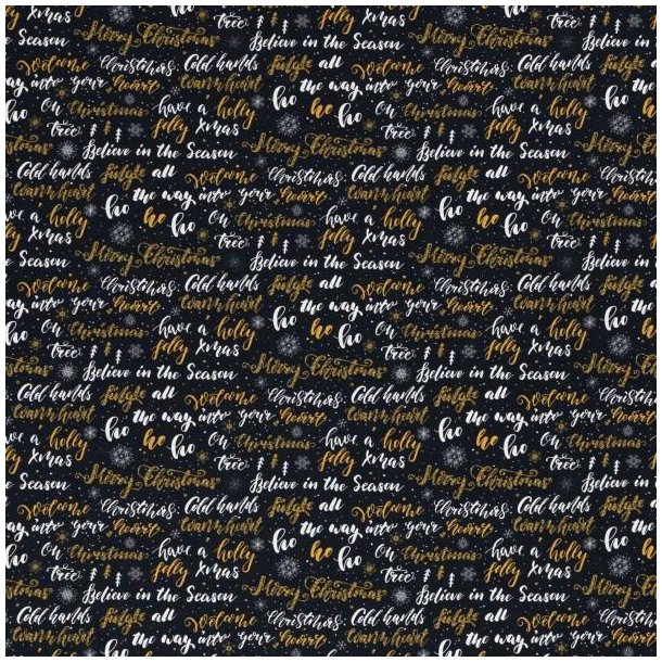 Bomuld jul, sort/guld