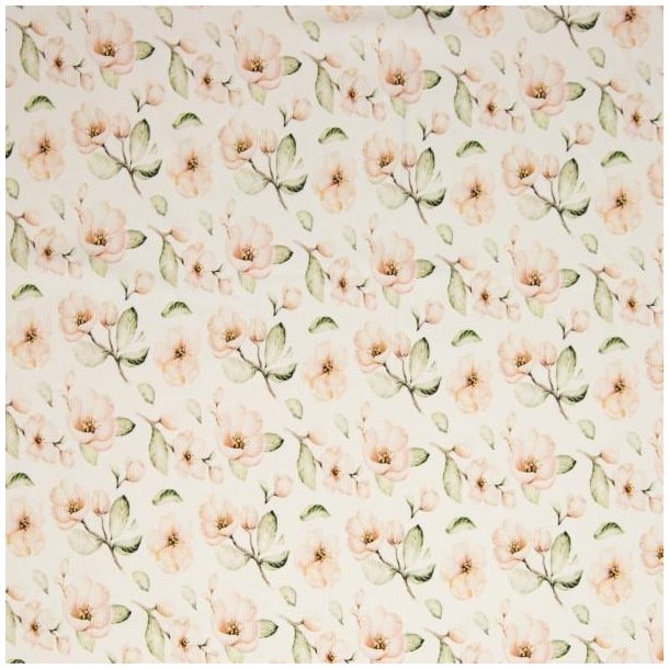 Rib jersey m/blomster