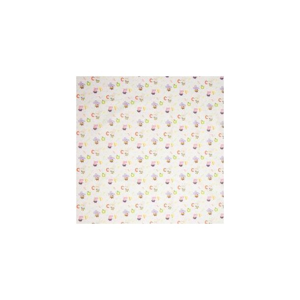 Bomuld, Gurli Gris ABC, Hvid