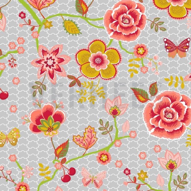 Poplin Happy feelings Grey