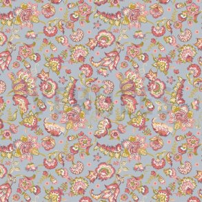 Poplin Paisley Flowers Light grey