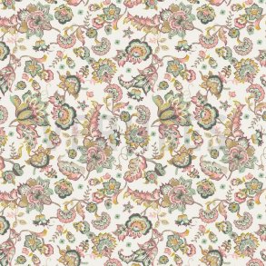 Poplin Paisley flowers Offwhite