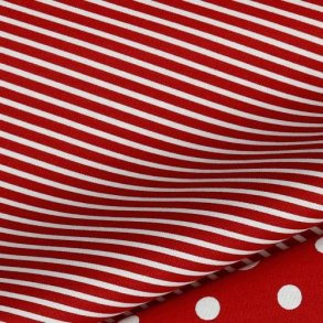 Poplin Bomuld Stripe Red 