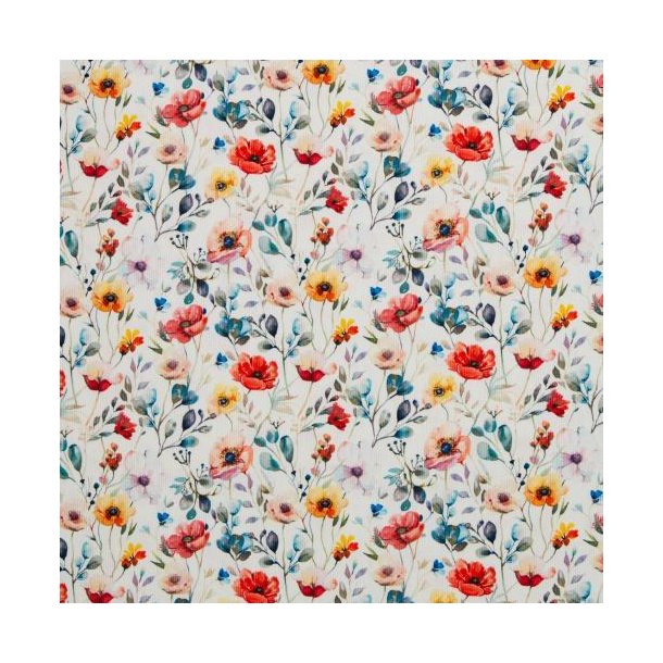 �kotex bomulds jersey, Blomster