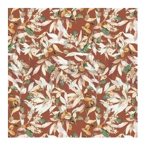 �kotex bomulds jersey Digital leaves Brique