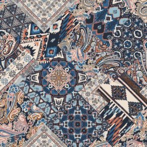 Viscose digtial Ethnic Patchwork, Ecru