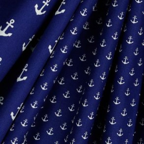Poplin Petit Anchor, Cobalt