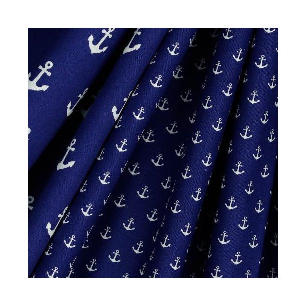 Poplin Petit Anchor, Cobalt