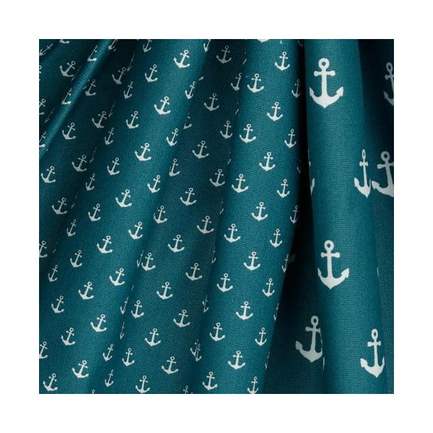 Poplin Petit Anchor, Petrol