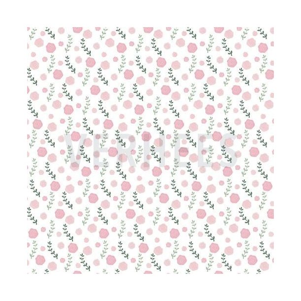 Poplin Ballerina Swan and roses, White