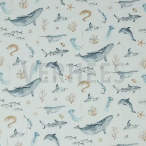 Poplin digitalt m/fisk