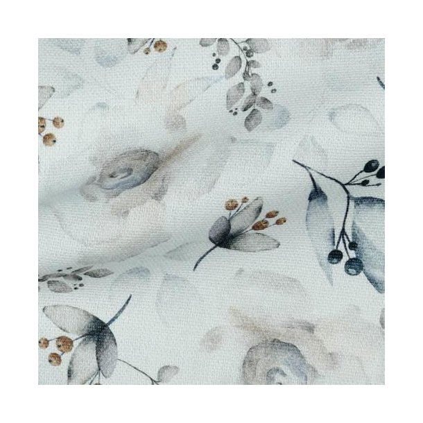 Canvas digital Flowers, Off white