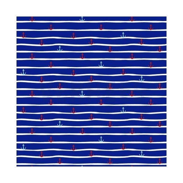 Gots jersey Maritime Stripes, Cobolt