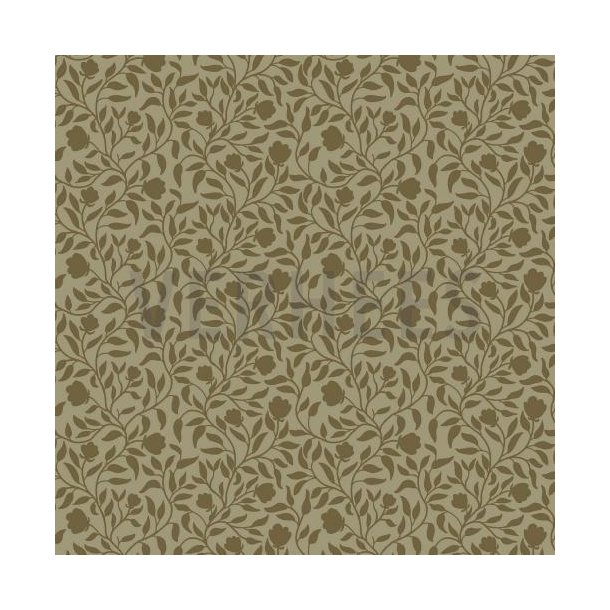 Cotton satin stretch Flower leaves, Moss green