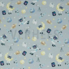 Poplin Digital space Light grey