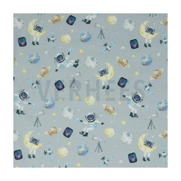 Poplin Digital space Light grey