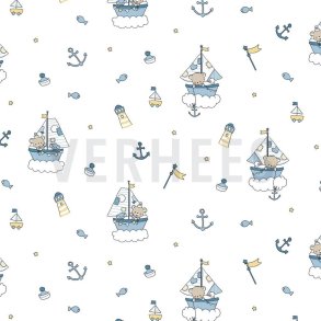 Poplin Baby Maritime White
