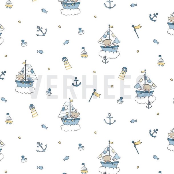 Poplin Baby Maritime White