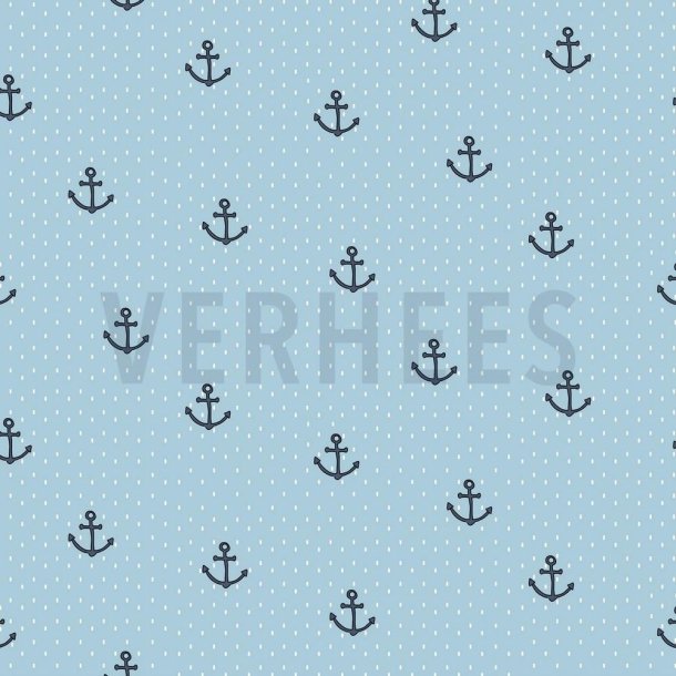 Poplin Maritimt Light blue