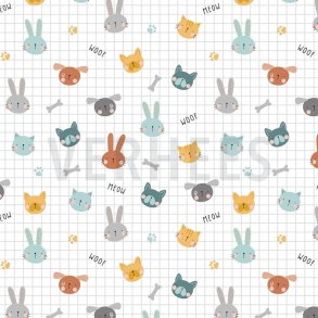 �kotex poplin m/kattehoveder