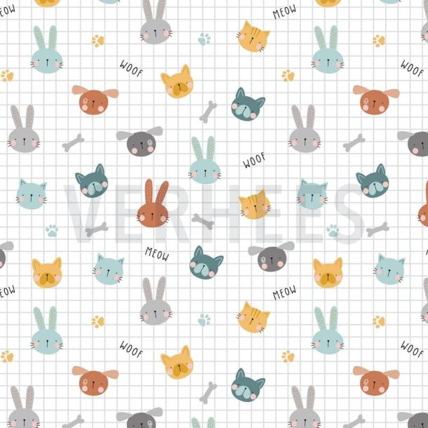 �kotex poplin m/kattehoveder