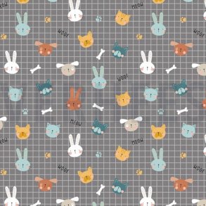 �kotex poplin m/kattehoveder