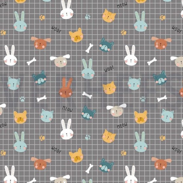 �kotex poplin m/kattehoveder