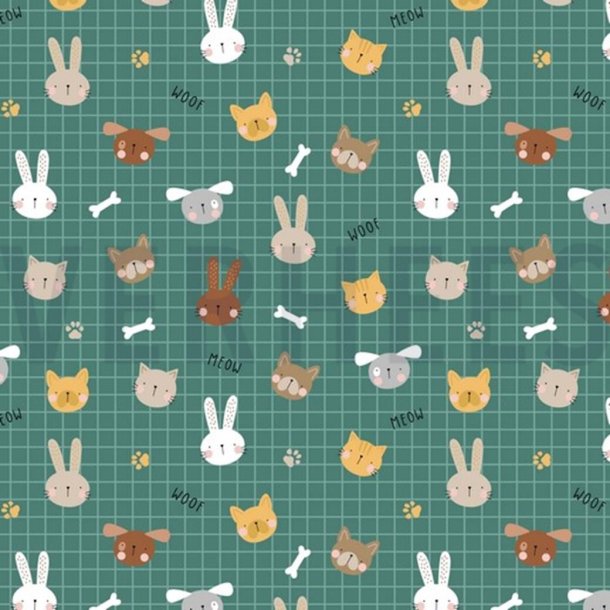 �kotex poplin m/kattehoveder