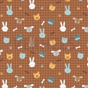 �kotex poplin m/kattehoveder