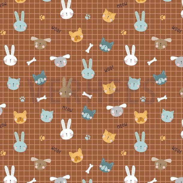 �kotex poplin m/kattehoveder