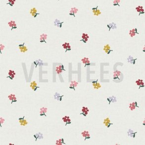 Jersey Flowers, Ecru melange