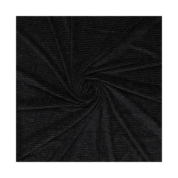 Velvet Lurex stripe, Black