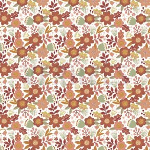 Gots bomulds jersey Flowers