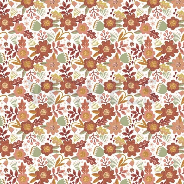 Gots bomulds jersey Flowers