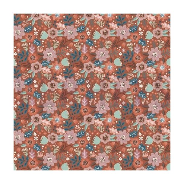 Gots bomuls jersey Flowers