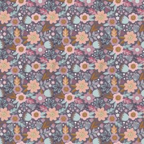 Gots bomulds jersey Flowers