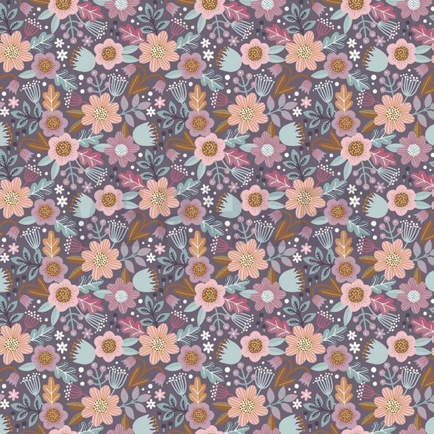 Gots bomulds jersey Flowers