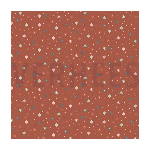 Gots bomulds jersey Flowers