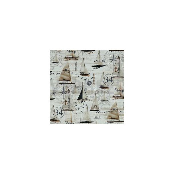 Canvas digital Vintage Yachts Light Brown