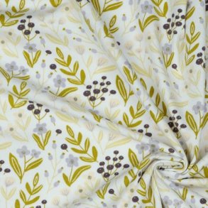 �kotex bomulds jersey Glitter Flowers, White