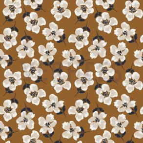 Viscose Light brown m/blomster