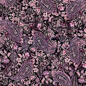 Viscose jersey Digital Paisley, Black