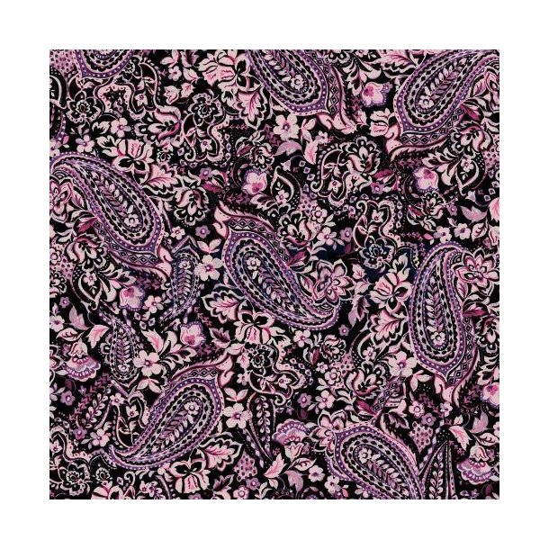 Viscose jersey Digital Paisley, Black