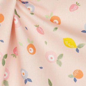 Poplin Glitter fruit, Light Rose