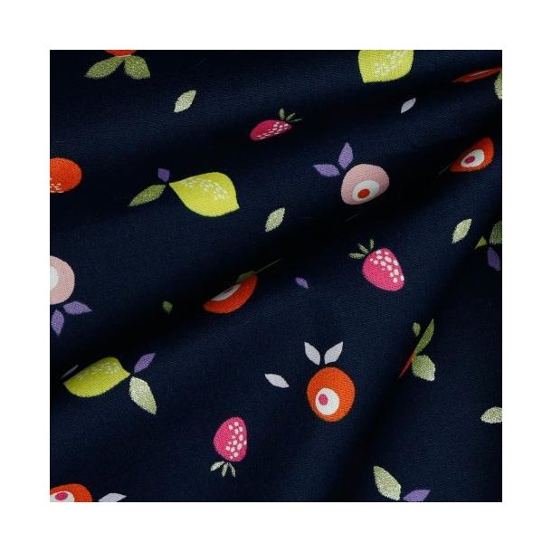 Poplin Glitter Fruit, Navy
