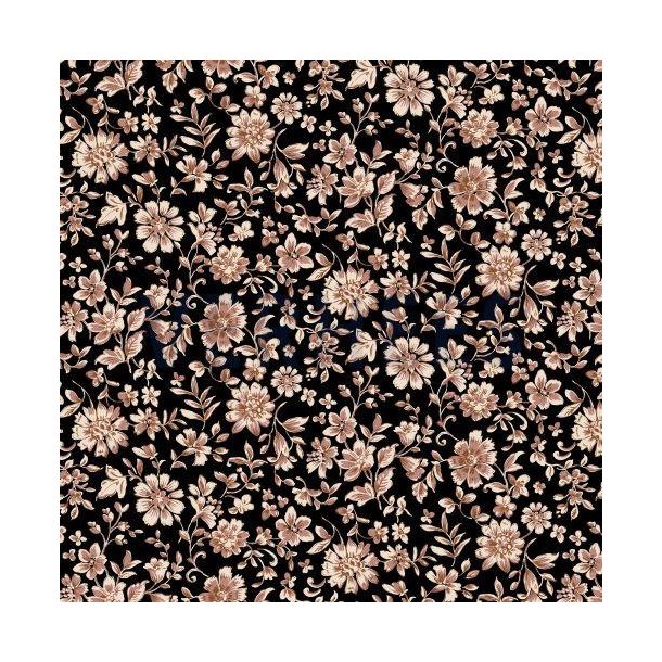 Viscose Flowers Black